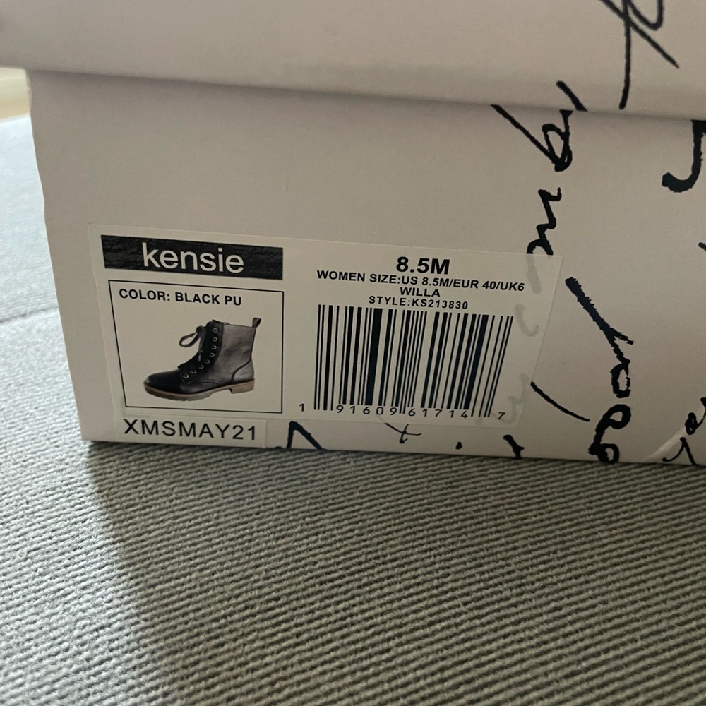Kensie Black PU Ankle Boots